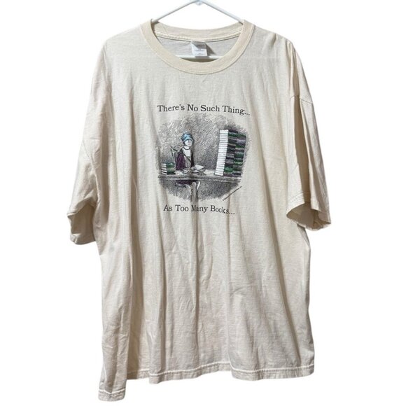 There Is No Such Thing As Too Many Books Unisex T-Shirt Book lover Reading XXL - Picture 1 of 10